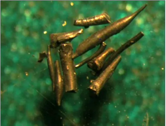 Figure 5. Slag of the ZLSC with spherical shape (7.4 x 12 Magnification)