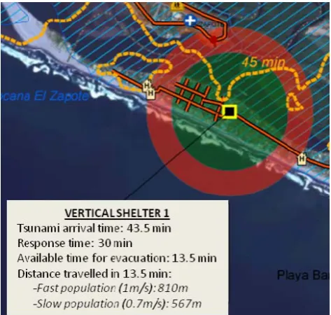 Fig. 3. Example of the information provided for a vertical evacuation shelter. by Álvarez-Gómez et al