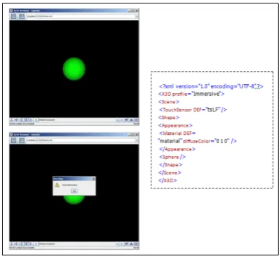 Figure 6: Interaction besides an Xj3D native browser