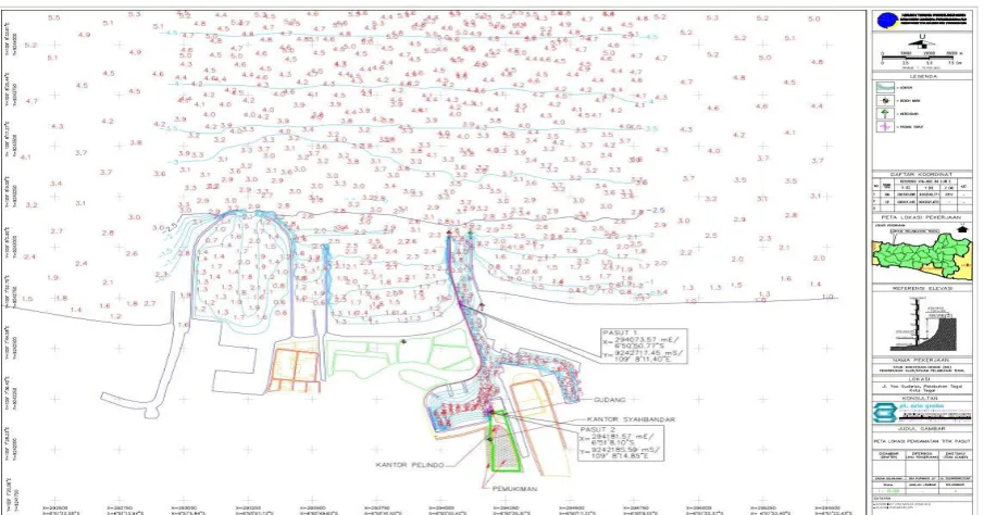Figure 9: Layout Plan for Dredging Depth of Tegal Harbor Pool (Tegal Harbor Design and Investigation Survey)