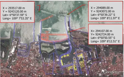 Gambar 3: Sediment sampling location (Tegal Harbor Design Investigation Survey).  
