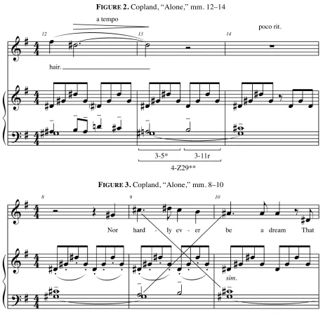 FIGURE 2. Copland, “Alone,” mm. 12–14 