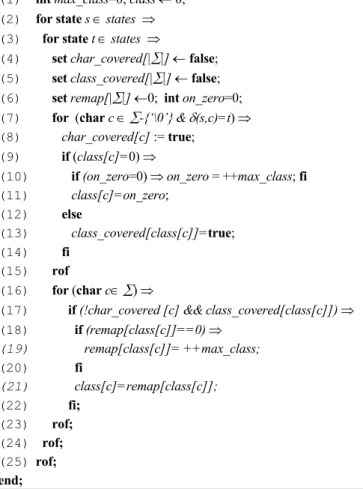 table encoding the symbol-to-class mapping is required to allow the 