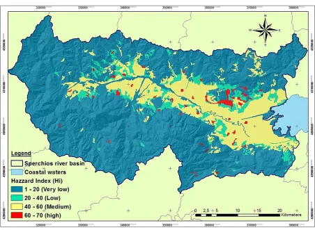 Figure 2. Hazard map of Spercheios’ basin