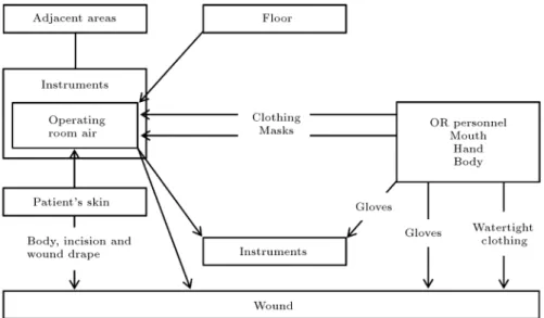 Figure 1. Interaction of the factors participating in the risk of SSI [10].