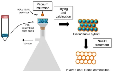 Figure 1. Schematic of the method used to prepare inverse opal samples. 