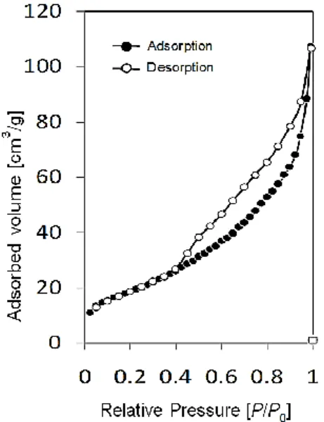 Figure 5. N 2  Sorption desorption of CaO from quail eggshell decomposed at 900 o C. 