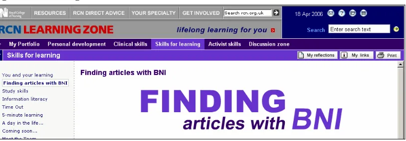 Figure 1: Finding articles with BNI 