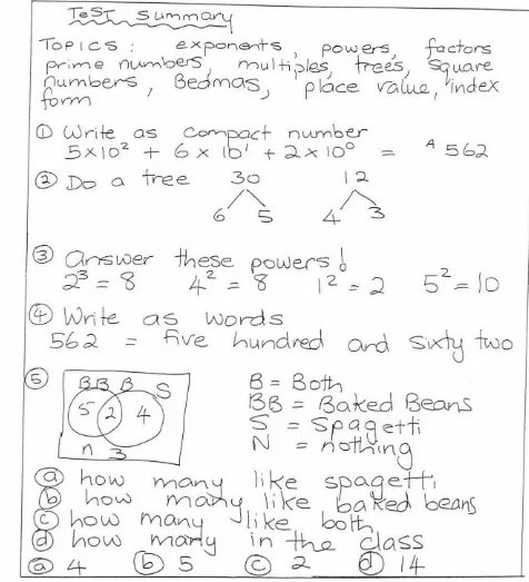 Figure: 4.6 An example of a studen~s questions and answers: 