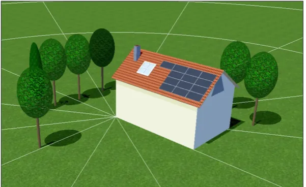 Fig. 2. Visualisation of the analysed building according to PV SOL program 
