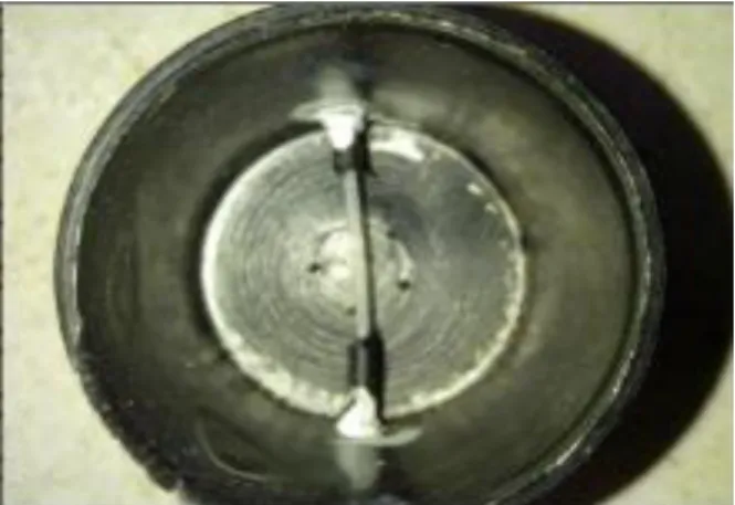 Fig.  2.  Photograph  of  tapered  portion  and  uniform  core portion surface of the fiber