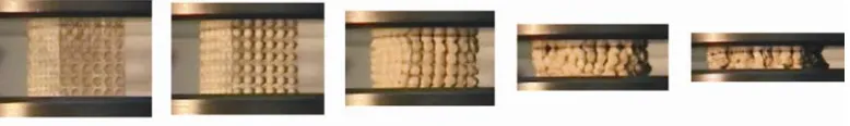 Fig. 2. Cubic aluminum alloy specimens with and without silicone filler. 