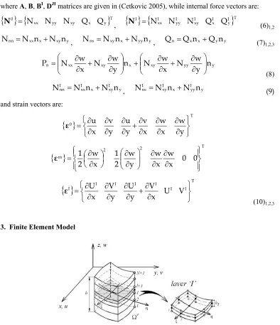 Fig. 1. Plate finite element with n layers and m nodes. 