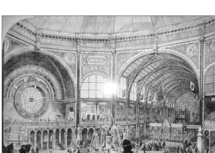 Fig. 12: Section through ‘east transept’ of International Exhibition 1862. Hereford screen shown at right, in ‘south-eastern’transept