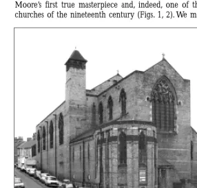 Fig. 1: St Peter’s, Barnsley. Firstdesign 1885, east end 1891–3, LadyChapel 1900–01, nave 1911.Like many of Moore’s churches this onewas built for Anglo-Catholic worship.Moore, himself, was a devout Anglo-Catholic.