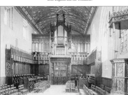 Fig. 1. King’s Chapel, as restored inthe 1890s.This shows the pulpitumfrom the east side, with the 1891 organin the centre and  Macpherson’sreconstructed screens and canopies oneither side