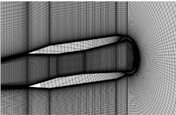 Figure 8. The mesh around the tubular projectile.