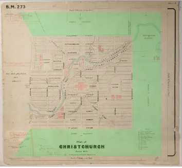 Figure 3: 1850 plan of Christchurch, 