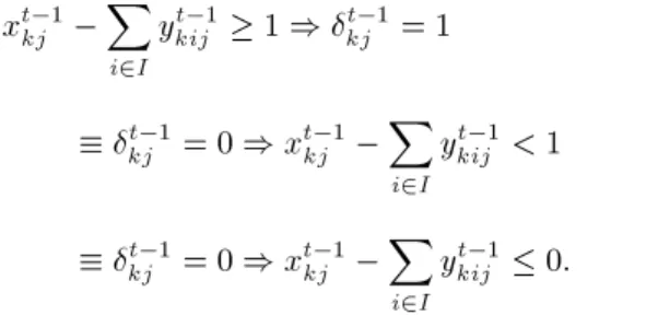 Table 1. Time distances of the numerical example.