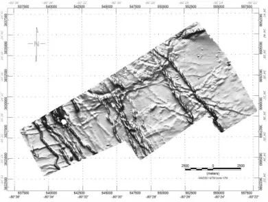 Figure 5.25: The shaded relief map of reduced to the magnetic pole. 