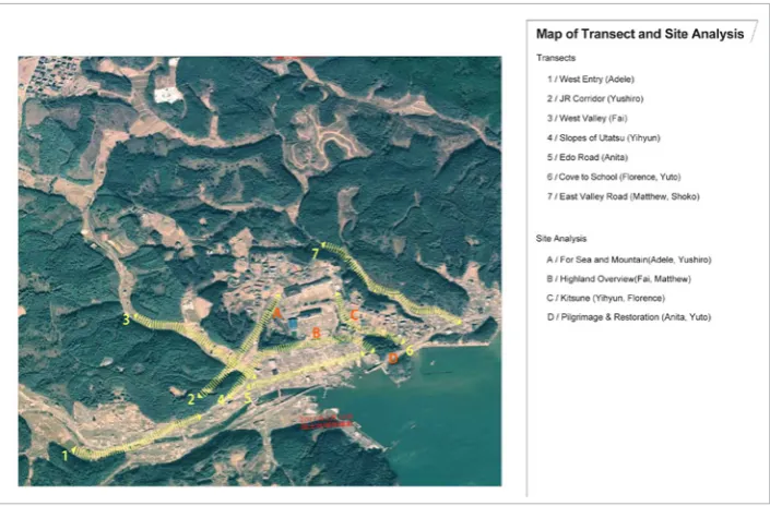 Figure 4: Transects identified in yellow 