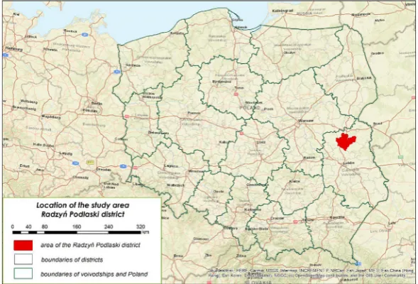Fig. 1. Geographical location of Radzyń district in Poland