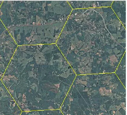 Figure 1: Representation of variation in forest distribu-tion over 6000 acre hexagons in central Virginia.