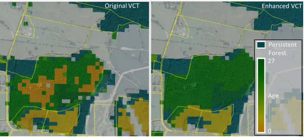 Figure 7: Depiction of conformance of enhanced VCT stand-clearing disturbances to parcel boundaries.