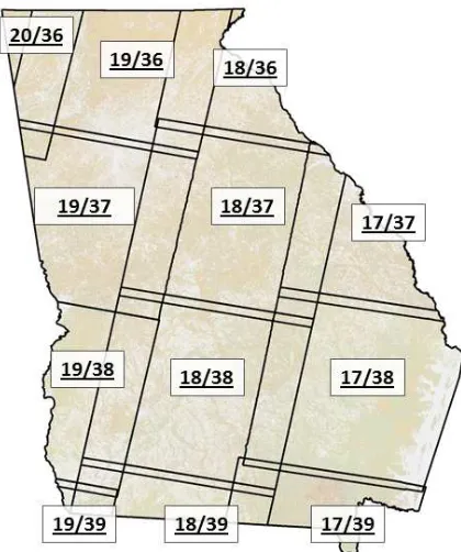 Figure 2: Total volume summarized by FIA regions forthe A) coniferous forestland, and B) deciduous forest-land for the state of Georgia.