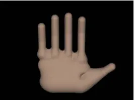Figure 6: Basic hand image, generated using Povray 
