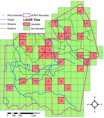 Figure 3: Map of the SFA Experimental Forest used for ﬁeld data collection.
