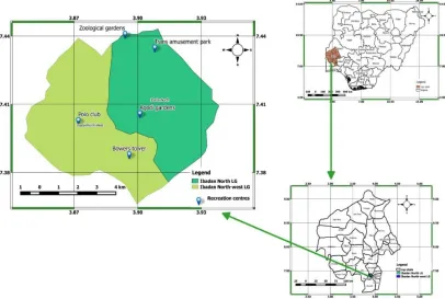 Fig. 1. Map of Ibadan showing the study area 