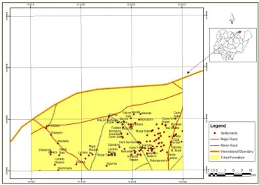 Fig. 2. Geological map of the study area [5] 