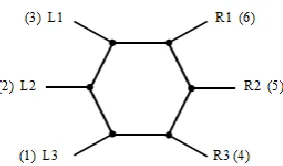 Figure 2.4: The leg arrangement for a hexagonal hexapod 