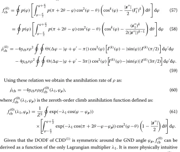 Figure 10 depicts the zeroth and second order annihilation functions and their analyticalapproximation as functions of M(1) and M(2):