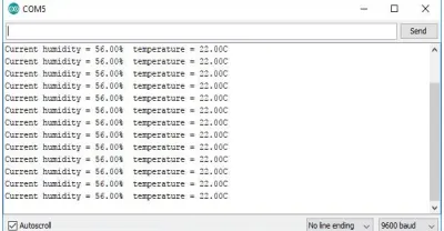 Figure 4.1 shows the simulation of different Humidity temperature sensor outputs are simulated in the 