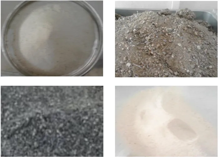 Figure 1. Used materials in making the lightweight concrete   Table 1. Mix design of lightweight concrete in the laboratory
