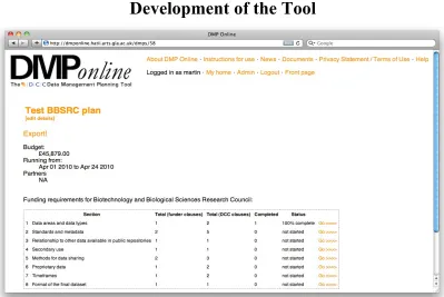 Figure 2. A sample DMP homepage.