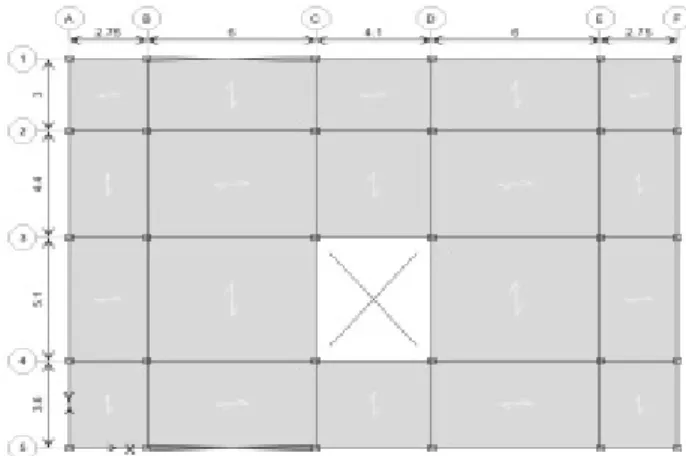 Figure 1. Typical plan of studied buildings