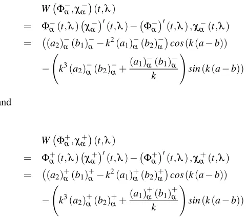 Table 1. For Wα − (λ) k1,n values corresponding to α