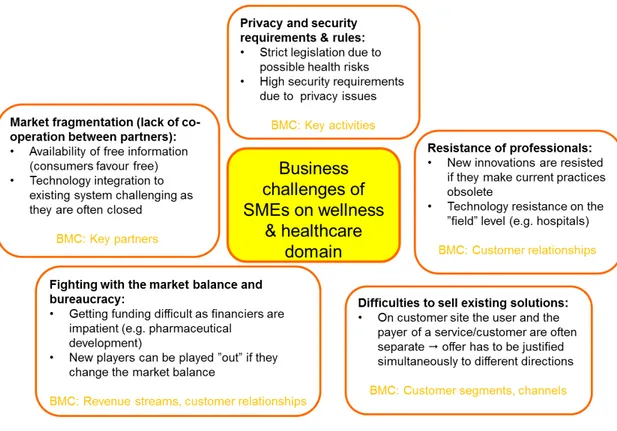 Fig. 1. Business challenges of SMEs on wellness and healthcare domain 