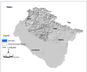 Figure 8. The situation of Tehran dams (dam lakes).