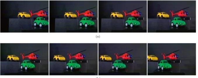 Figure 2. An asset of viewpoint images captured by 8 cameras: (a) The rst to fourth images; and (b) the fth to eighth images.