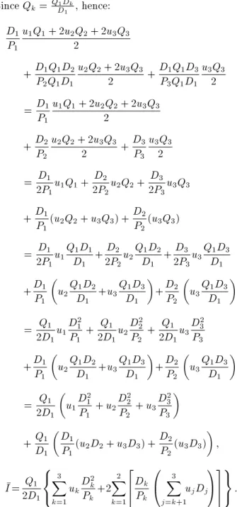 Figure A.1. Inventory pattern of raw material with three nished products. Since Q k = Q D1 D1 k , hence:D1P1u1Q1+ 2u2Q2 + 2u 3 Q 32+D1Q1D2P2Q1D1u2Q2+ 2u 3 Q 32 + D 1 Q 1 D 3P3Q1D1 u 3 Q 32=D1P1u1Q1+ 2u2Q2+ 2u3Q32+D2P2u2Q2+ 2u3Q32+D3P3u3Q32=D12P1u1Q1+D22P2