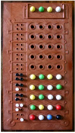 Figure 2.1:A complete Mastermindgame won in 5 conjectures