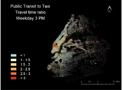 Figure 6.1: Travel time ratio for 3 am 