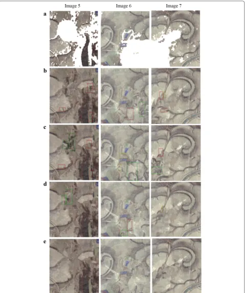 Fig. 4 Comparison of the inpainting effects for different algorithms on damaged murals