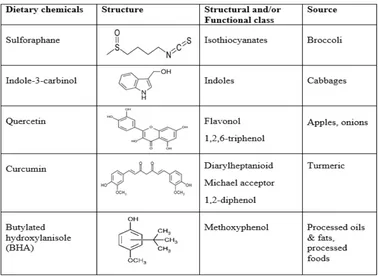 Table 1. Structures of dietary chemicals that were studied 