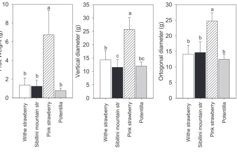 Figure 2 Strawberry fruit weight and diameter. Data are reported as mean ± standard deviation