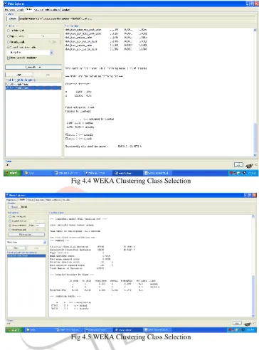 Fig 4.4 WEKA Clustering Class Selection  